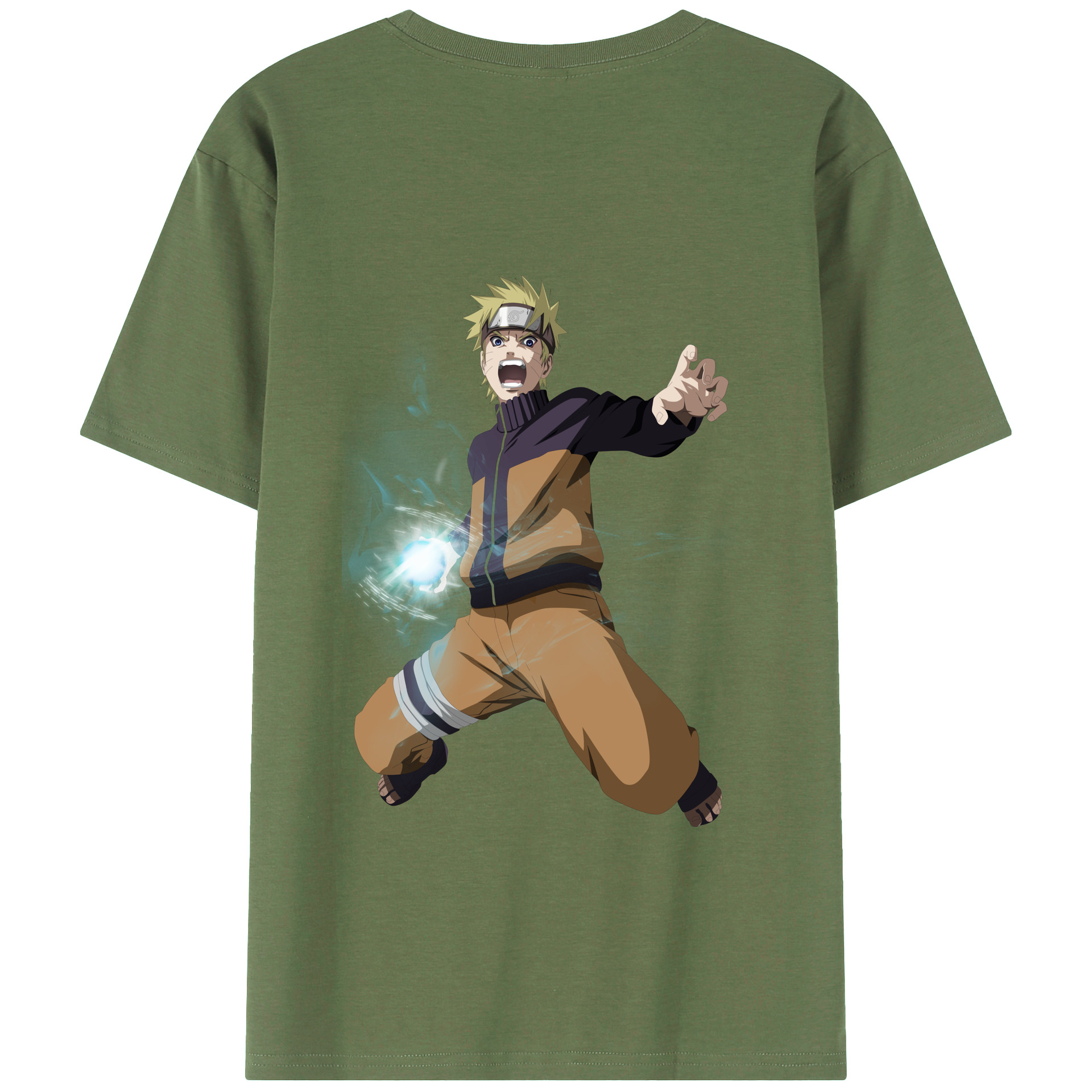 （画像用） NARUTO -ナルト- うずまき ナルト Uzumaki Naruto 綿100％ メンズ半袖Tシャツ（バックプリント） 通気性